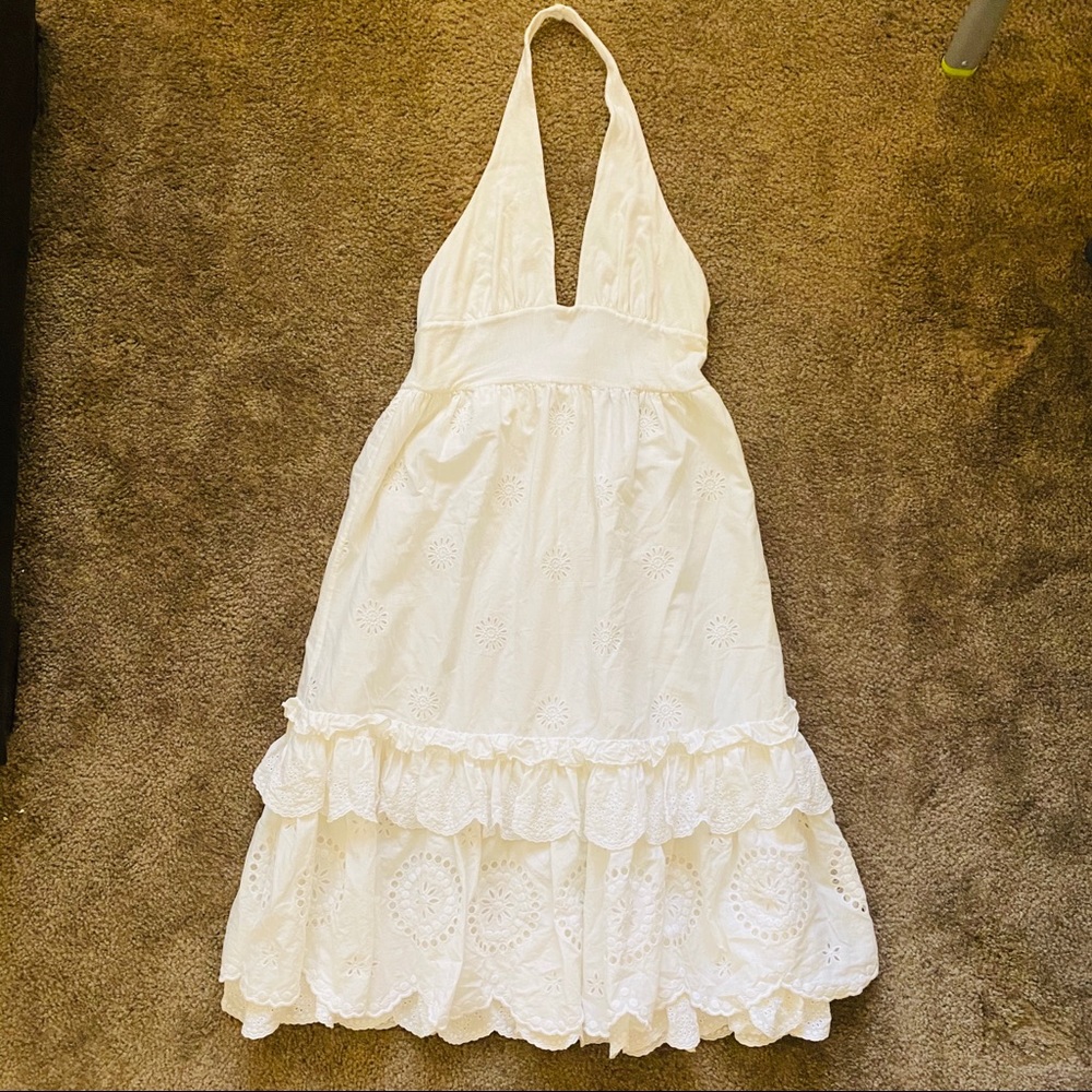 Marc Jacobs White Eyelet Halter Dress